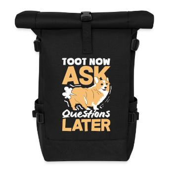 Public Fart Funny Inappropriate - Roll Top Backpack - black - Front