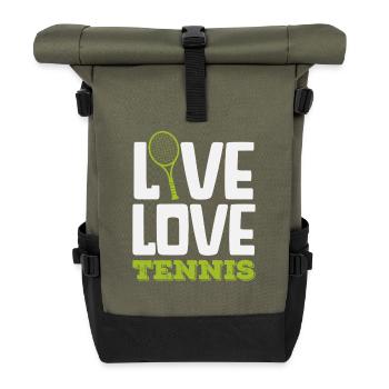 Conception de joueur de tennis Live Love - Sac à dos roll top - olive/noir - Devant