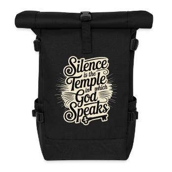 Silence – God Speaks Design - Rolltop Rucksack - Schwarz - Vorne