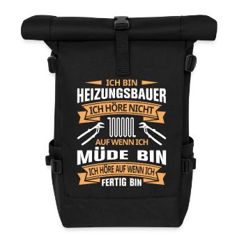 Chauffagiste Plombier Plombier de construction chauffage - Sac à dos roll top - noir - Devant