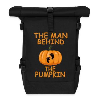 The Man Behind Pumpkin Footprint Halloween Shirt - Roll Top Backpack - black - Front