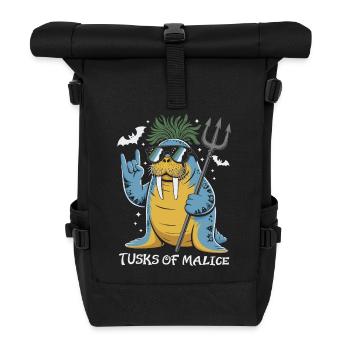 Walross Punk Rocker Halloween  - Rolltop Rucksack - Schwarz - Vorne