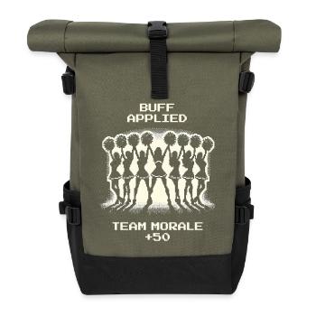 Team-Moral +50 | Cheerleading - Rolltop Rucksack - Olive/Schwarz - Vorne