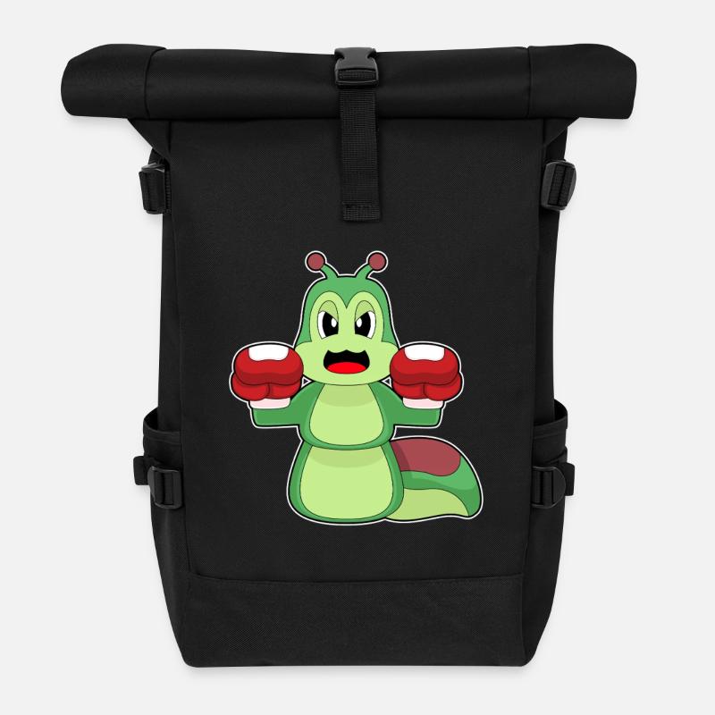 Raupe Boxer Boxhandschuhe Boxen - Rolltop Rucksack - Schwarz