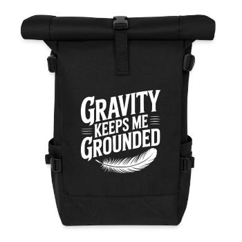 La gravité me permet de garder les pieds sur terre - Sac à dos roll top - noir - Devant