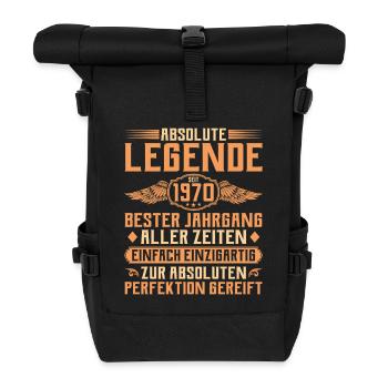 55th birthday - Legend since 1970 - Roll Top Backpack - black - Front