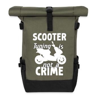 Scooter Tuning is not a crime - Rolltop Rucksack - Olive/Schwarz - Vorne