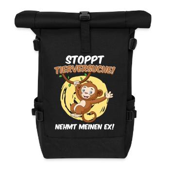 Animal welfare STOP ANIMAL TESTING TAKE MY EX - Roll Top Backpack - black - Front