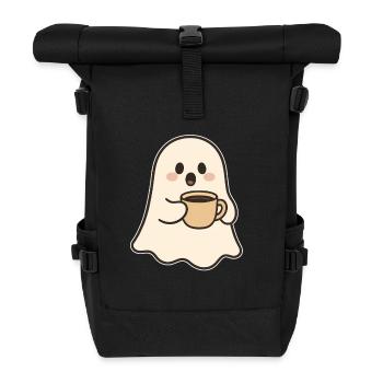 Sweet ghost coffee enjoyment - Roll Top Backpack - black - Front