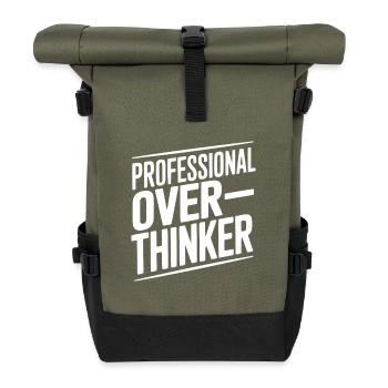 Professional Overthinker - Roll Top Backpack - olive/black - Front