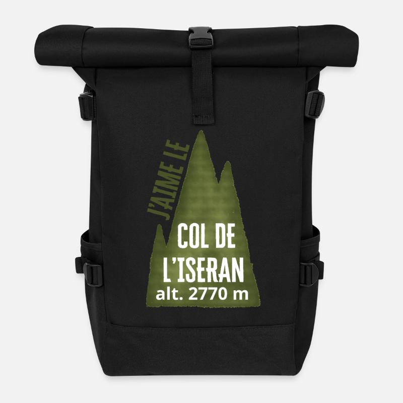 COL DE L’ISERAN ALT 2770 Meter - Rolltop Rucksack - Schwarz