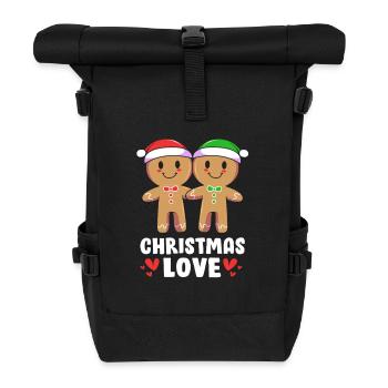 Lebkuchenmann Weihnachten Gingerbread Lebkuchen - Rolltop Rucksack - Schwarz - Vorne