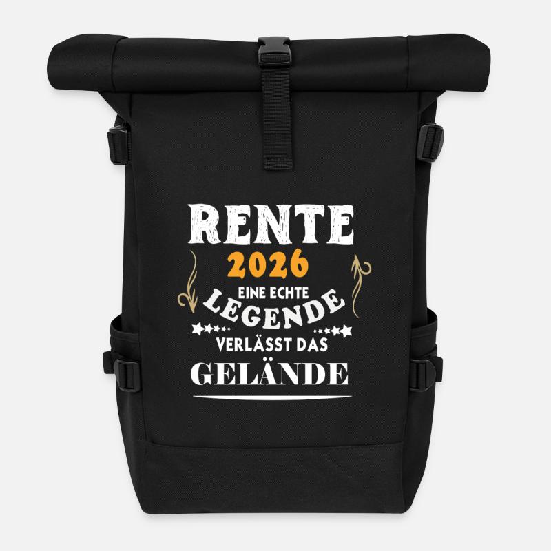Rente 2026 Geschenk – Legende verlässt das Gelände - Rolltop Rucksack - Schwarz