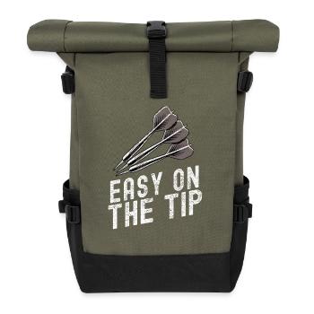 Dartscheibe mit Präzisionspfeil-Design - Rolltop Rucksack - Olive/Schwarz - Vorne