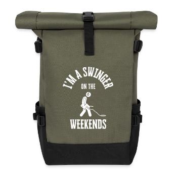 Schaukeln am Wochenende Mütze - Rolltop Rucksack - Olive/Schwarz - Vorne
