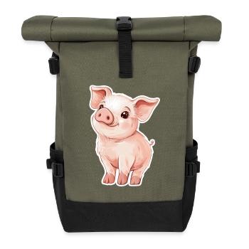 Porc Porcelet - Sac à dos roll top - olive/noir - Devant