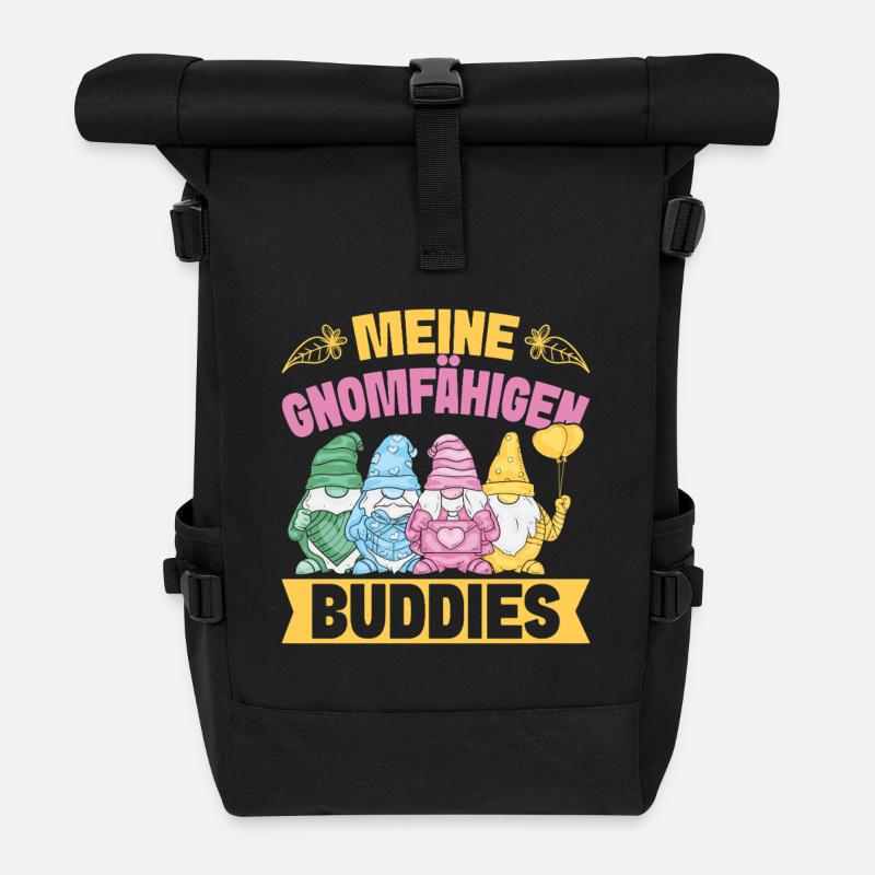 Gartenzwerg Kostüm Gnomefähigen Buddies Gnome - Rolltop Rucksack - Schwarz