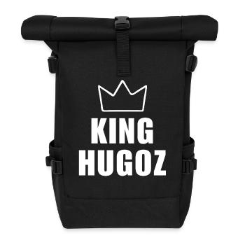 Hugoz Name mit Buchstabe H - Königskronen-Shirt - Rolltop Rucksack - Schwarz - Vorne