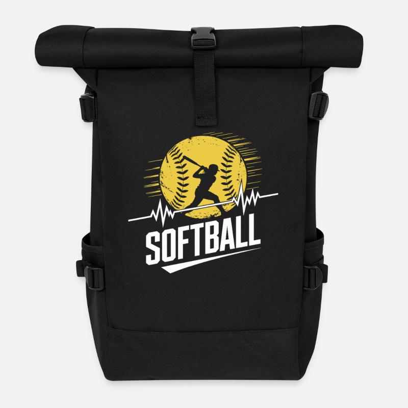 Softball - Rolltop Rucksack - Schwarz