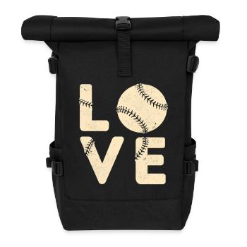 Liebe Baseball Vintage Geschenk - Rolltop Rucksack - Schwarz - Vorne