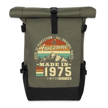 1975 Vintage Retro Geburtstagsgeschenk - Roll Top Backpack - olive/black - Front
