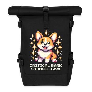 Kritische Bell-Chance: 100% | Corgi Humor - Rolltop Rucksack - Schwarz - Vorne