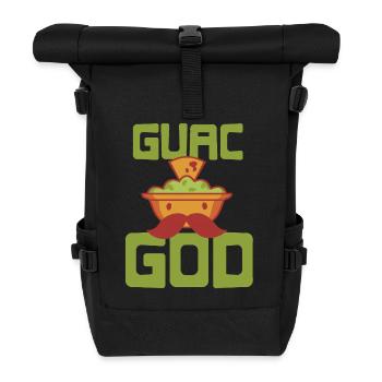 Guacamole Retro Avocado Aesthetic Food Humor - Roll Top Backpack - black - Front
