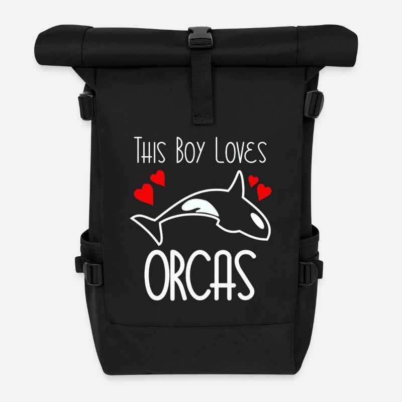 Ce garçon aime les orques - Sac à dos roll top - noir