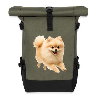Zwergspitz - Rolltop Rucksack - Olive/Schwarz - Vorne