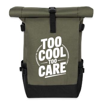Too Cool to Care - Roll Top Backpack - olive/black - Front