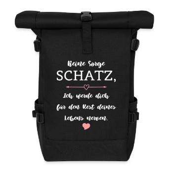 Humor Spruch Beziehung Ehe Partnerschaft - Rolltop Rucksack - Schwarz - Vorne