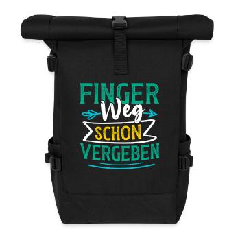 Malle HANDS OFF FORGIVEN Funny - Roll Top Backpack - black - Front