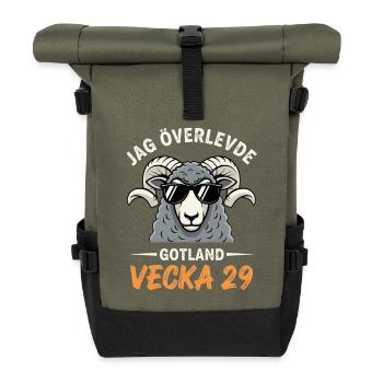 J’ai survécu à la semaine 29 de Gotland - Sac à dos roll top - olive/noir - Devant
