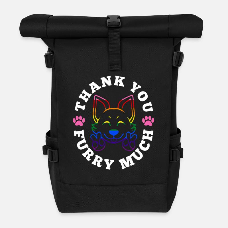 Thank you furry much - Rolltop Rucksack - Schwarz
