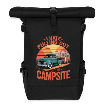 Camping Spruch Je déteste sortir du camping - Sac à dos roll top - noir - Devant