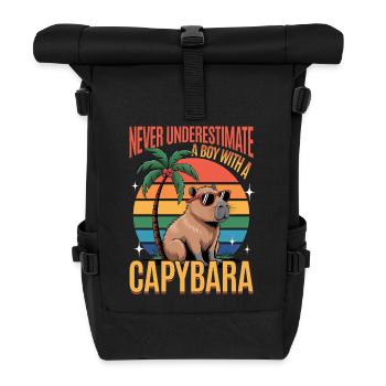 Drôle de Capybara - Sac à dos roll top - noir - Devant