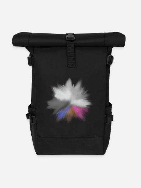 Farbexplosion Wasserfarben Design - Rolltop Rucksack - Schwarz