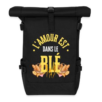 Die Liebe steckt im Weizen - Rolltop Rucksack - Schwarz - Vorne