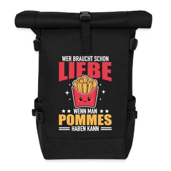 French fries love salt fries fried fries - Roll Top Backpack - black - Front