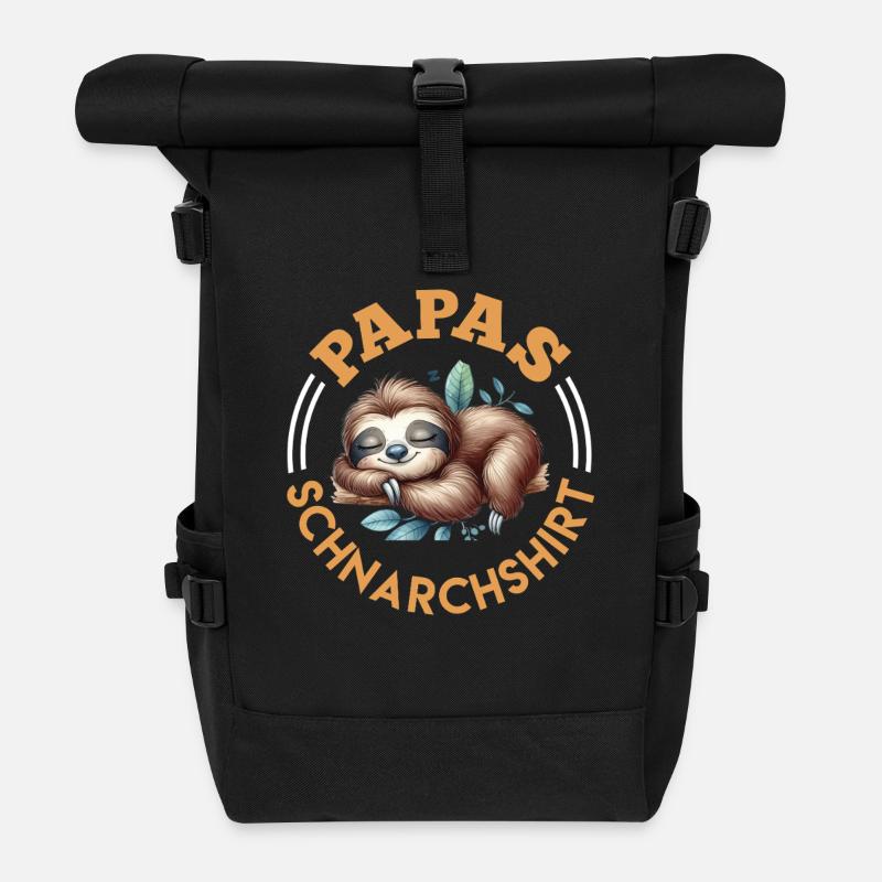 Werdender Vater PAPAS SCHNARCH SHIRT Lustiges - Rolltop Rucksack - Schwarz