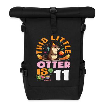 Dieser Otter ist 11 - süßes Geburtstagsmotiv - Rolltop Rucksack - Schwarz - Vorne