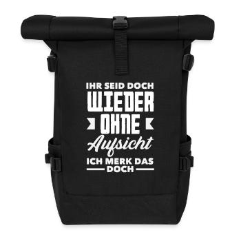 Again without supervision – sarcasm - Roll Top Backpack - black - Front