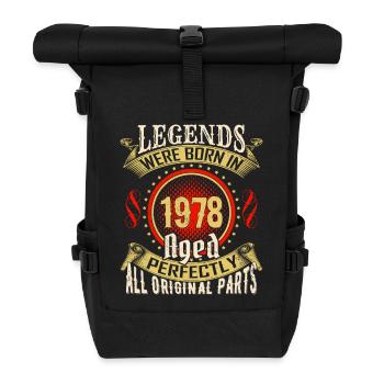 Legenden Jahrgang 1978 Abzeichen - Rolltop Rucksack - Schwarz - Vorne
