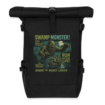 Swamp Monster Movie Poster Vintage Halloween - Roll Top Backpack - black - Front