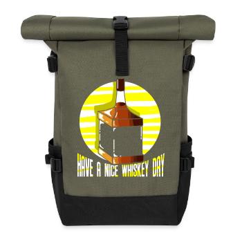 Whiskey Saying Whiskey Drinker Whiskey Lovers - Roll Top Backpack - olive/black - Front