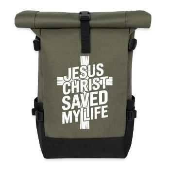 Jésus-Christ m’a sauvé la vie - Sac à dos roll top - olive/noir - Devant