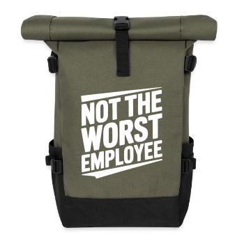 Not The Worst Employee - Roll Top Backpack - olive/black - Front