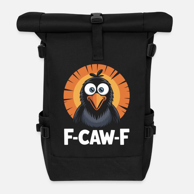 F-Caw-F Meme Crow - Sac à dos roll top - noir