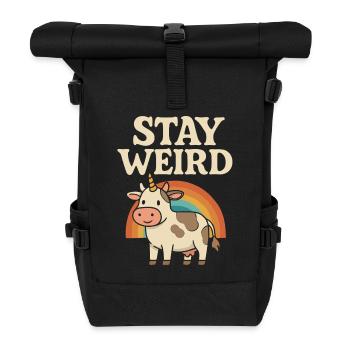 Verrückt bleiben - Rolltop Rucksack - Schwarz - Vorne
