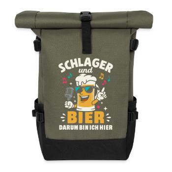 Schlager Beer Schlager Music Party Schlager Party - Roll Top Backpack - olive/black - Front